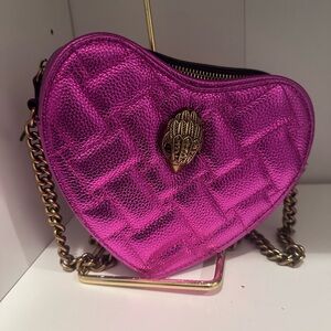 Heart-Shaped Metallic Pink Bag